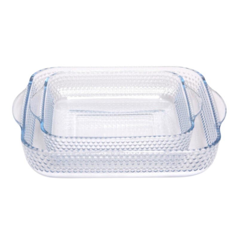 2 Piece Square Honeycomb Glass Casserole