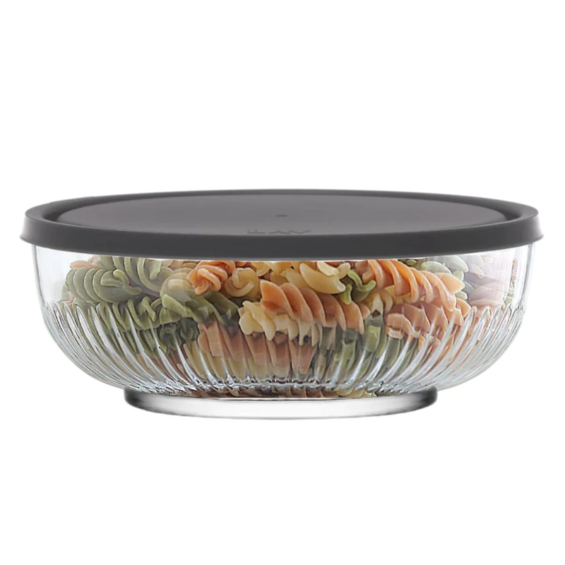 2600ml Glass Bowl With Grey Lid