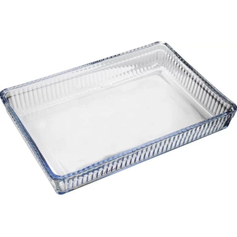 32cm Rectangular Optical Glass Casserole