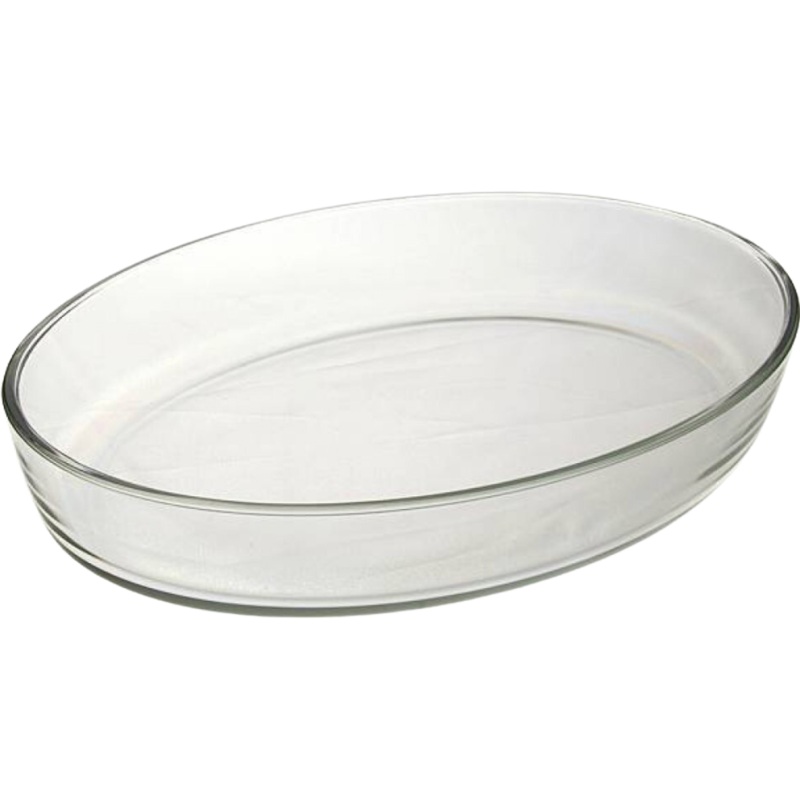 35cm Oval Plain Glass Casserole
