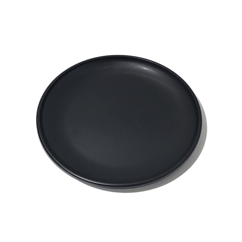 8 Inch Round Matt Black Straight Edge Side Plate