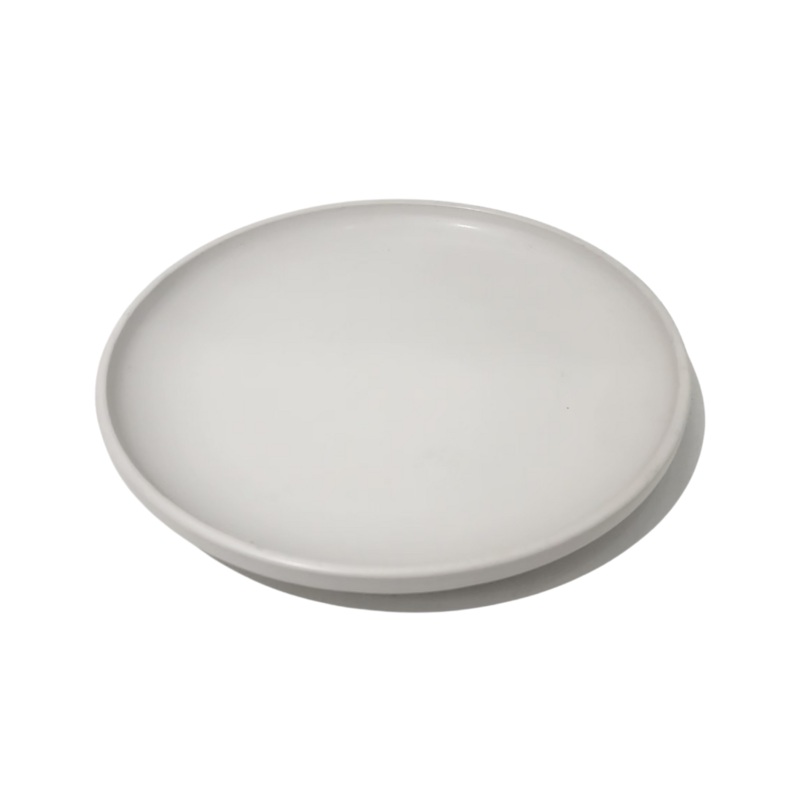8 Inch Round Matt Cream Straight Edge Side Plate
