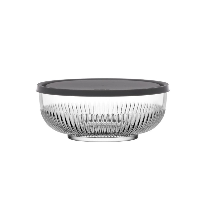 880Ml Glass Bowl With Grey Lid