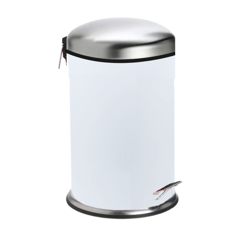 12 Litre White Dust Bin With Dome Lid