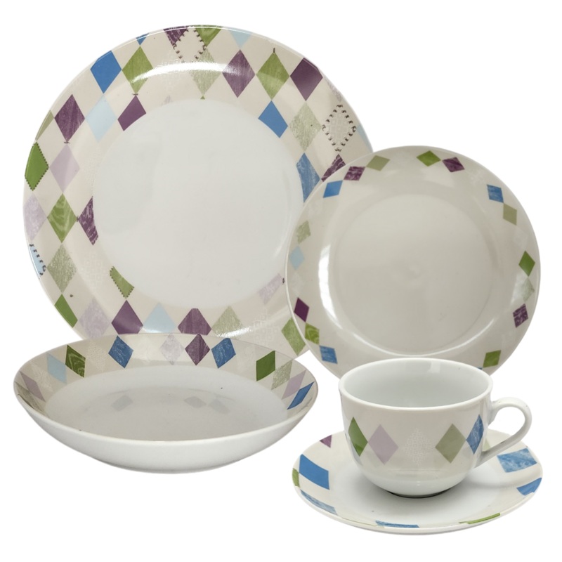 20 Piece Diamond Multi Dinner Set