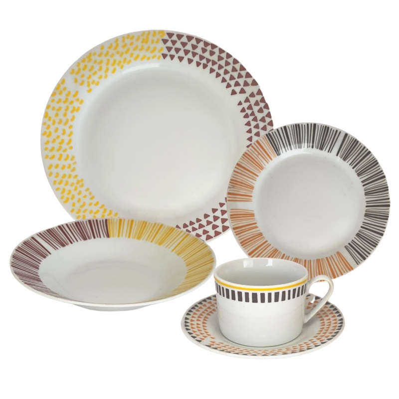 20 Piece Fun Sunshine Life Porcelain Dinner Set