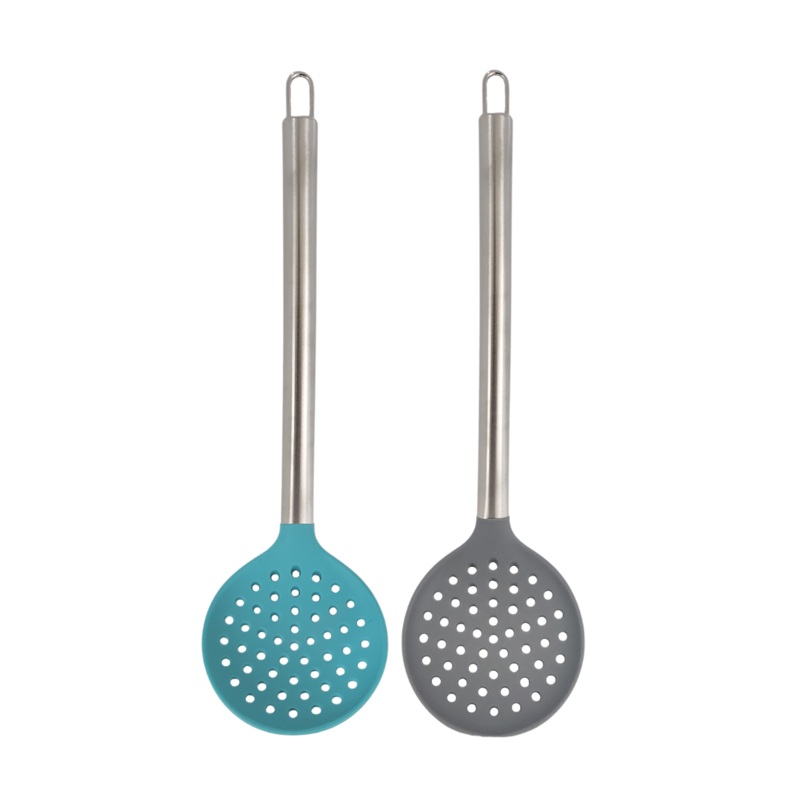 35cm Silicone Colour Skimmer With Stainless Steel Handle