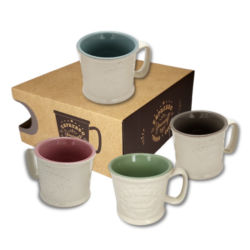4 Piece 90ml Assorted Colour Espresso/Ristretto Cup