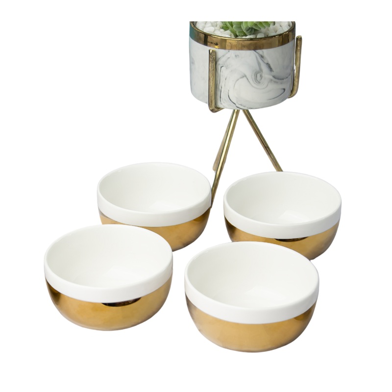 4 Piece Adorn Gold Condiment Bowls Set
