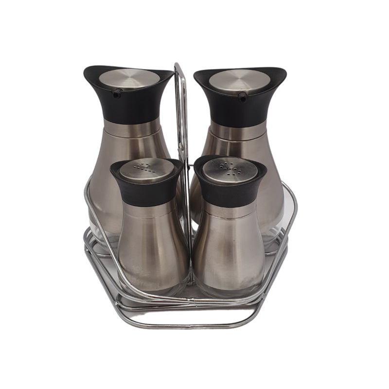 4 Piece Cruet Set With Stand