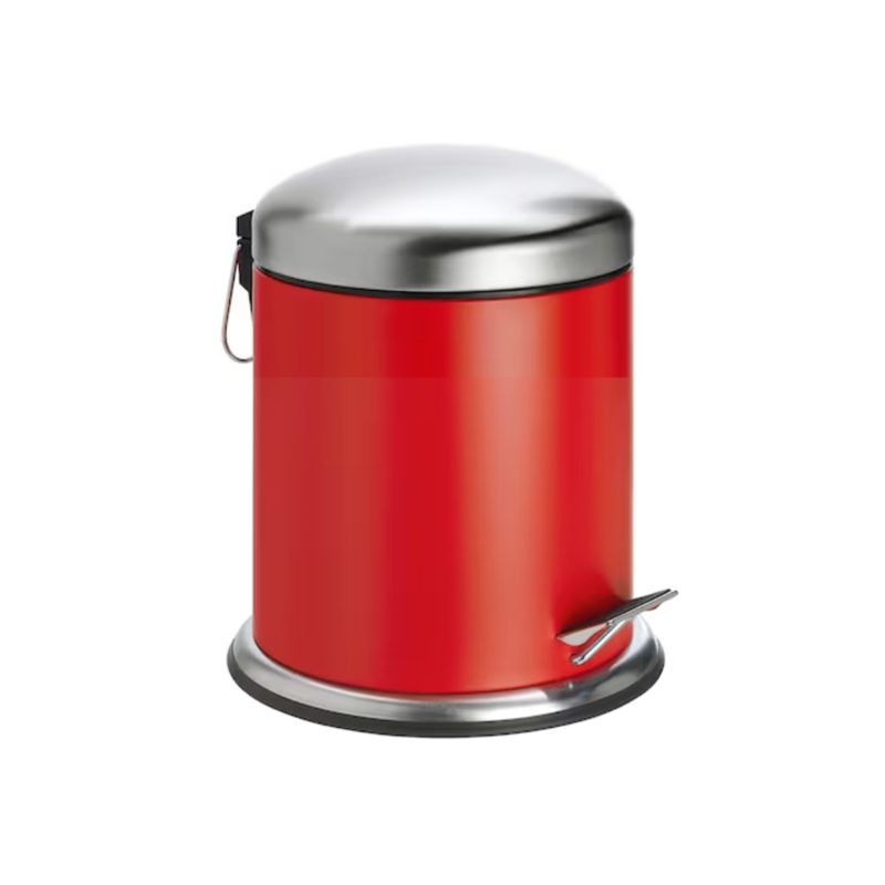5 Litre Red Dust Bin With Dome Lid