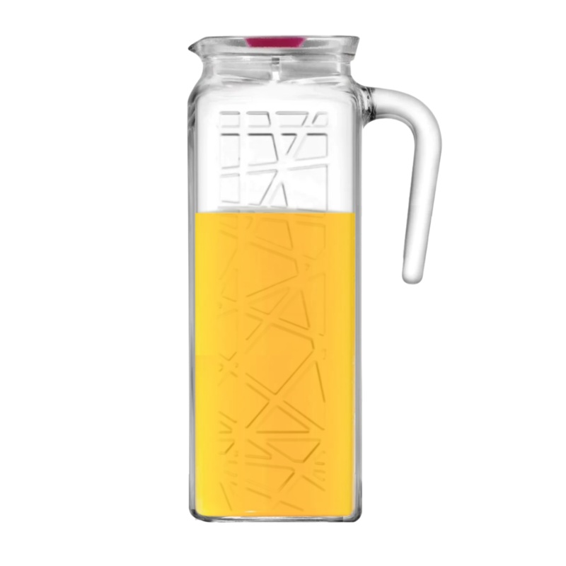 6 Piece 1.2 Litre Glass Jug With Lid