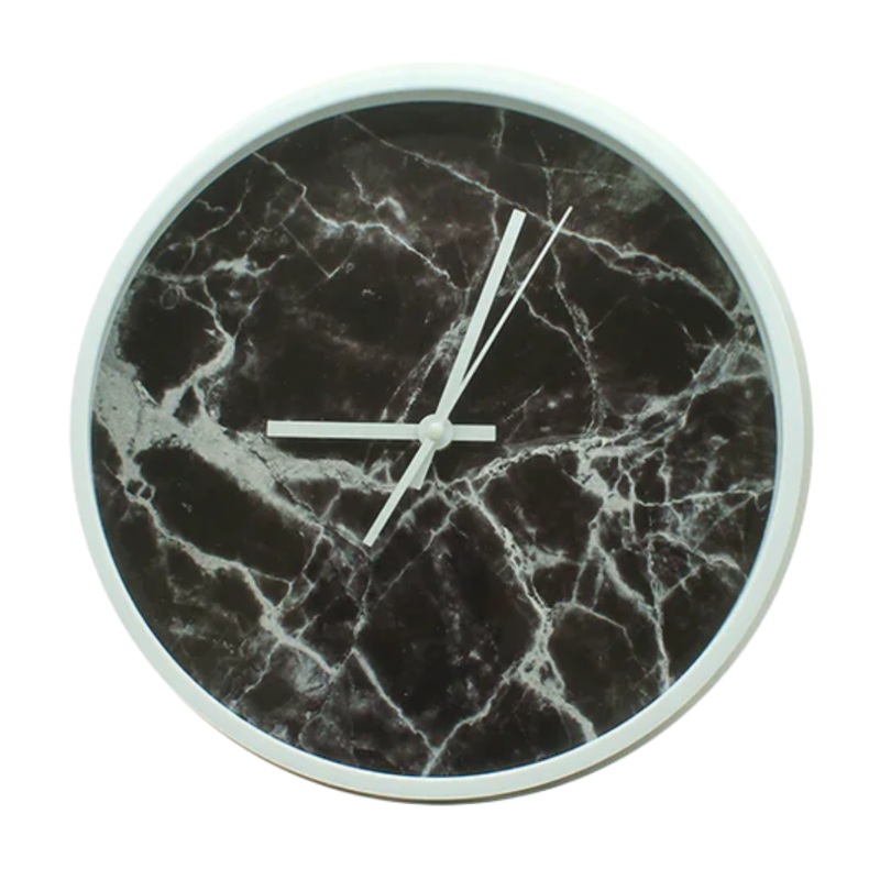 Black Marble Look Wall Clock