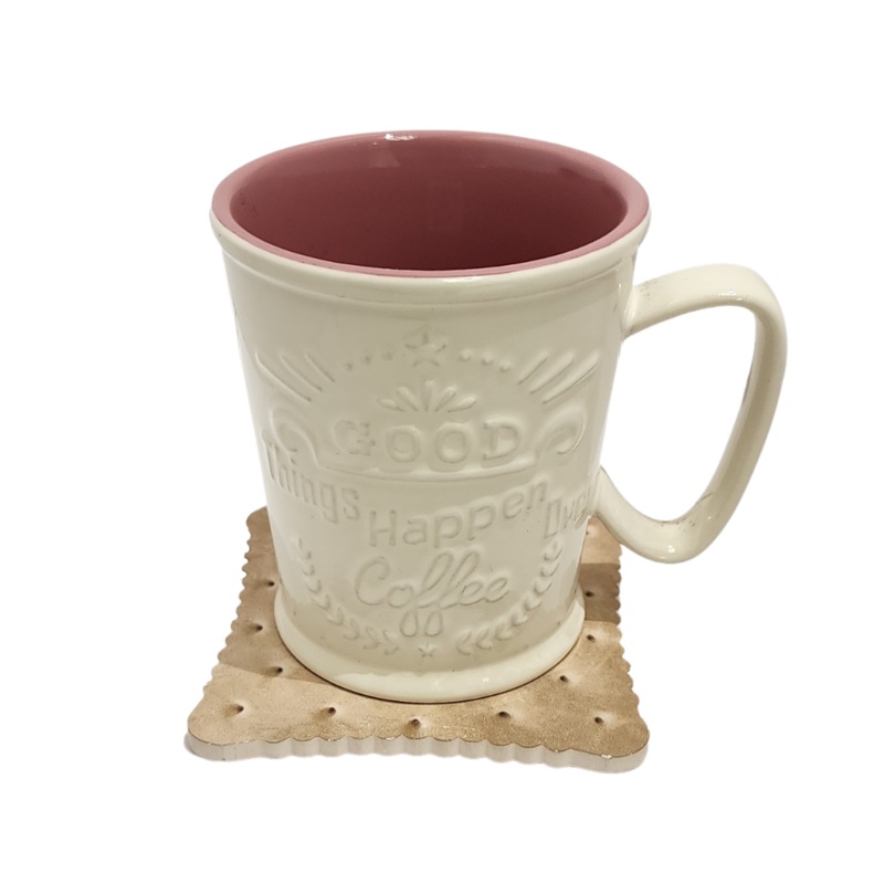 Pink Latte Mug With Coaster