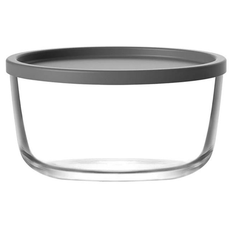 1490ml Glass Bowl With Grey Lid