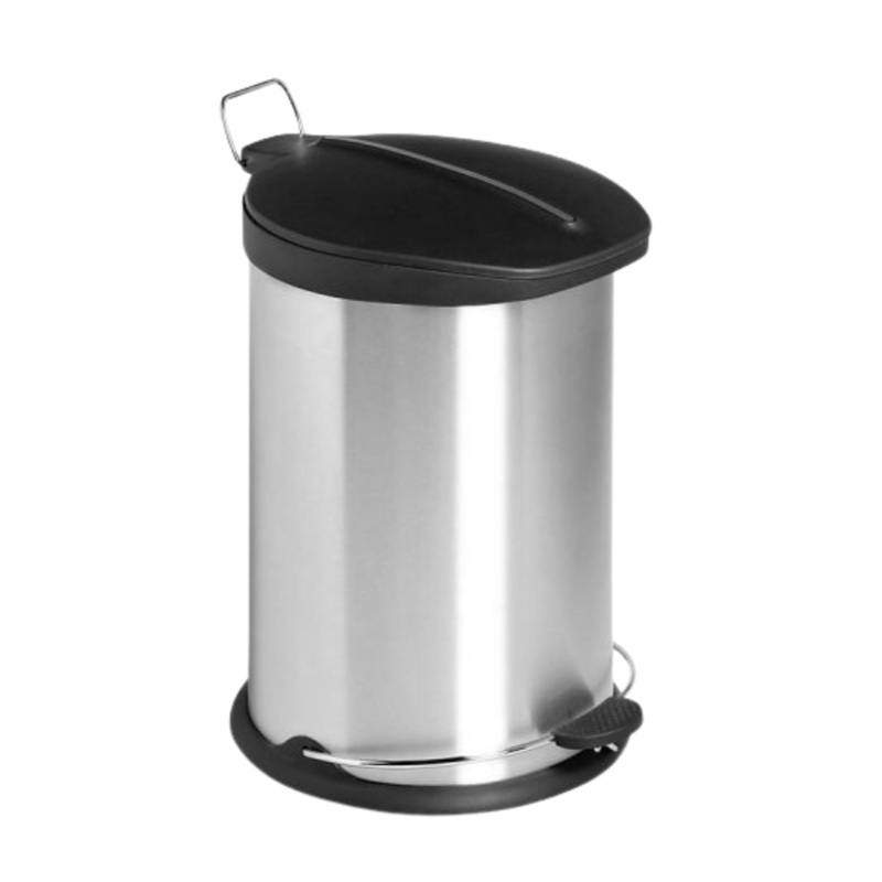 20 Litre Stainless Steel Black Top Bin