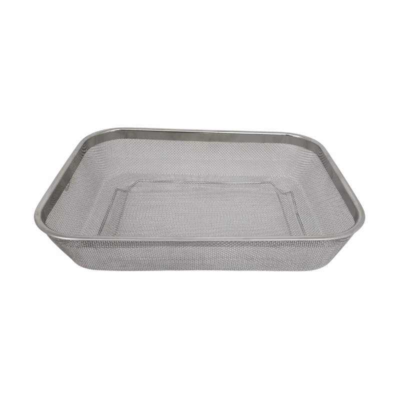 28cm Stainless Steel Rectangular Mesh Serving Basket