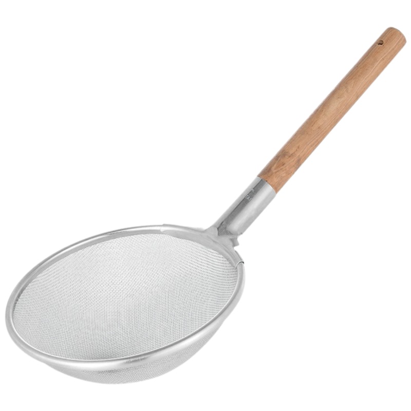 28cm Stainless Steel Strainer With Wooden Handle