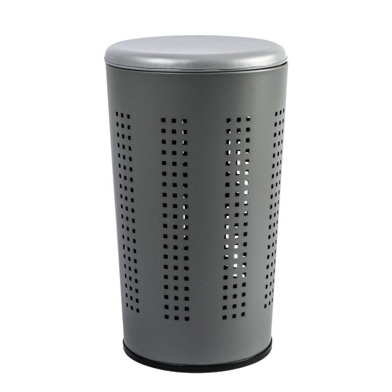 46 Litre Matt Grey Laundry Bin With Lid
