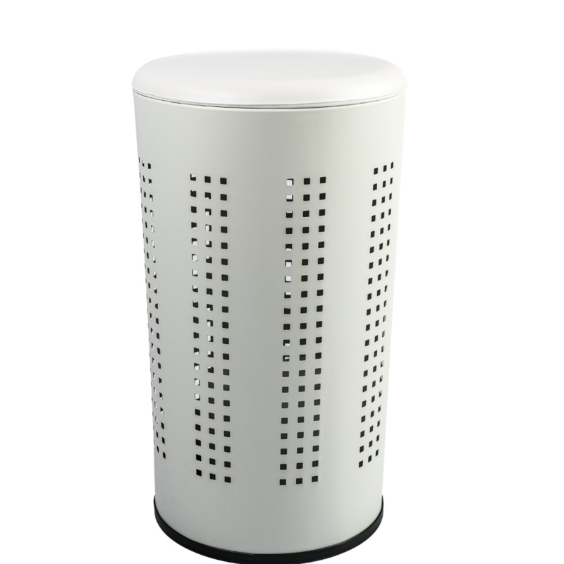 46 Litre Matt White Laundry Bin With Lid