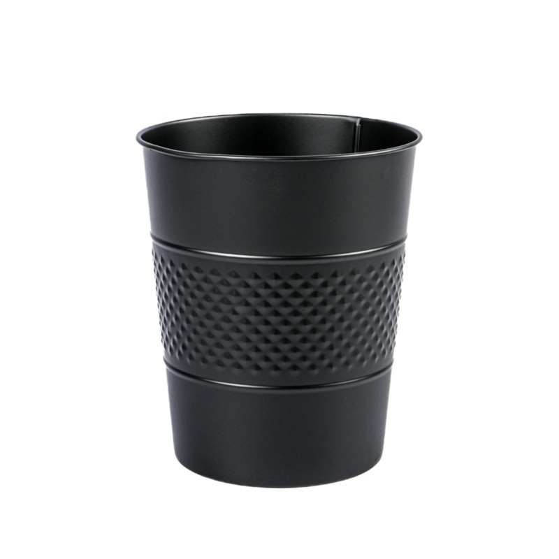 5 Litre Matt Black Stainless Steel Open Top Bin