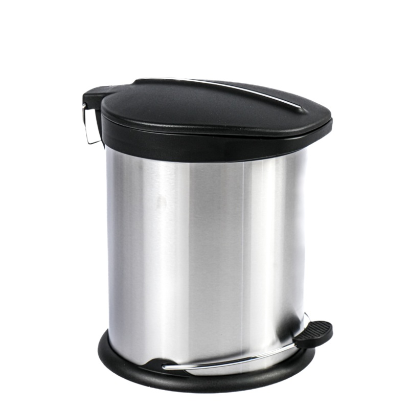 5 Litre Stainless Steel Black Top Bin