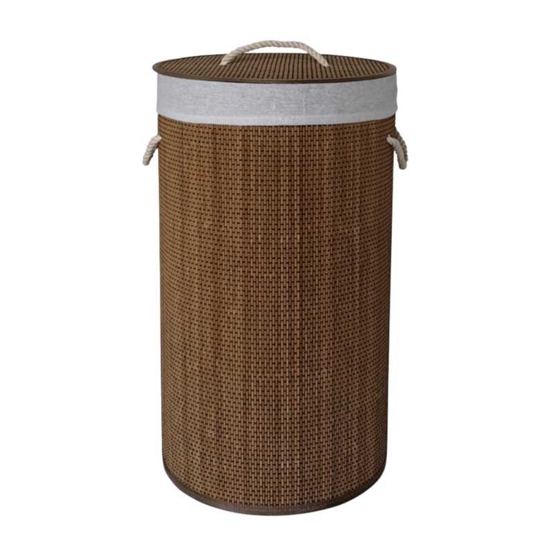 55 Litre Bamboo Natural Laundry Bin With Lid