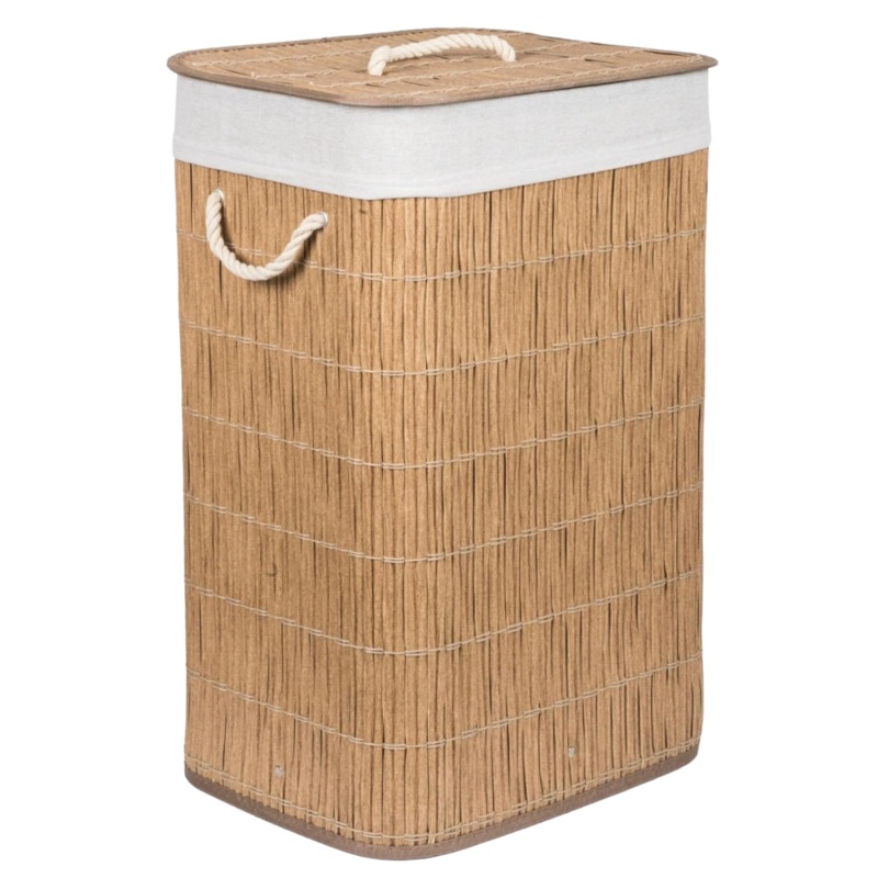 72 Litre Bamboo Natural Laundry Bin With Lid