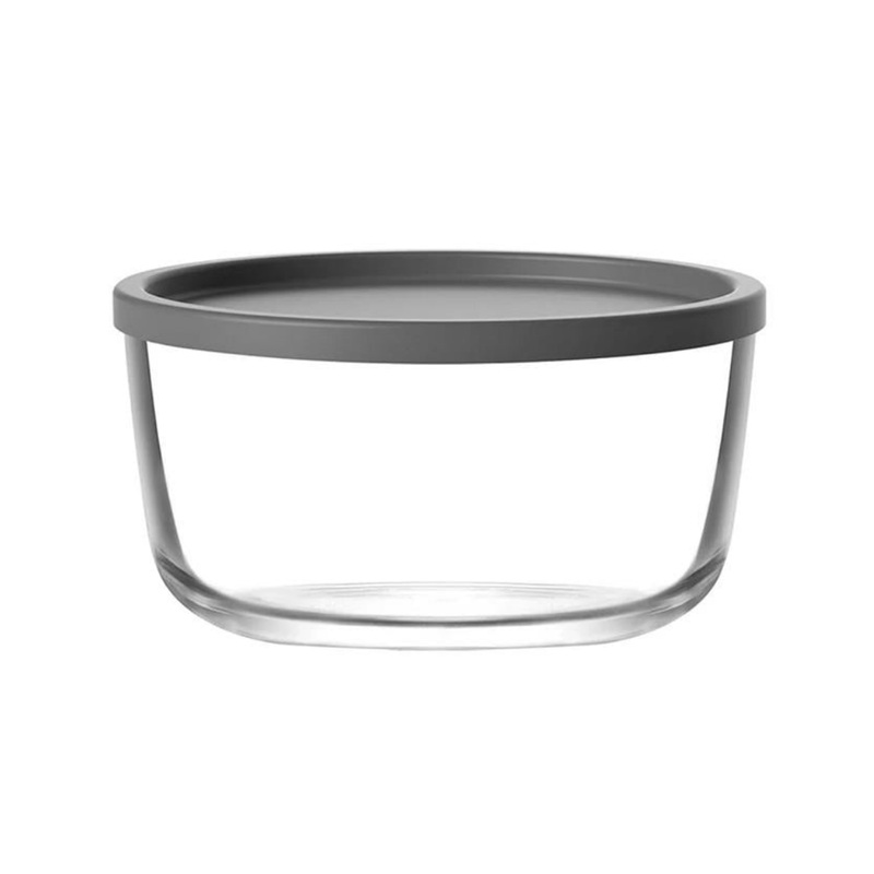 800ml Glass Bowl With Grey Lid