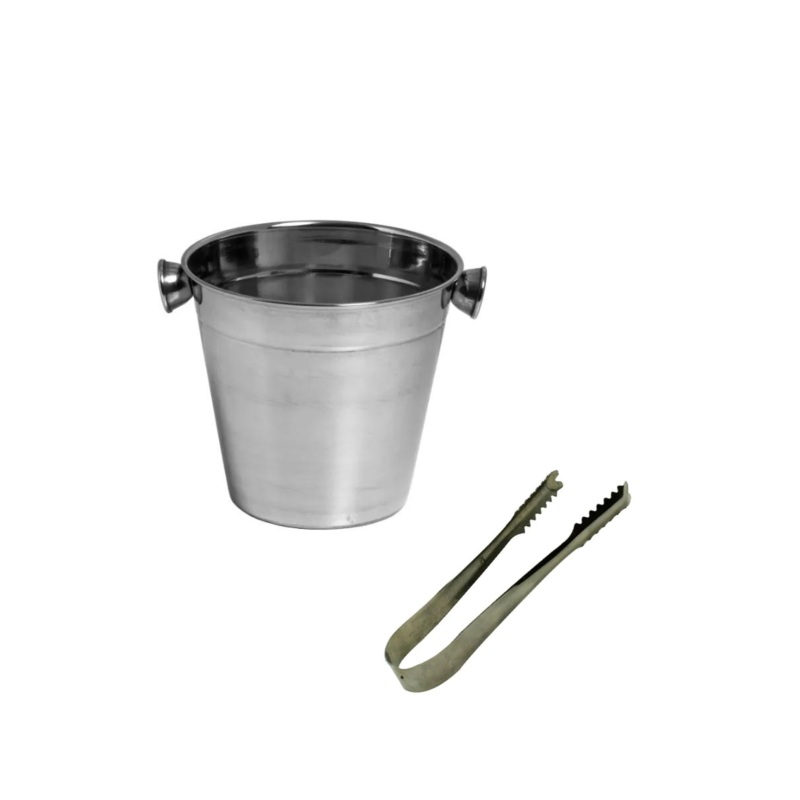Combo Deal: 1.2 Litre Ice Bucket and 17cm Stainless Steel Tong