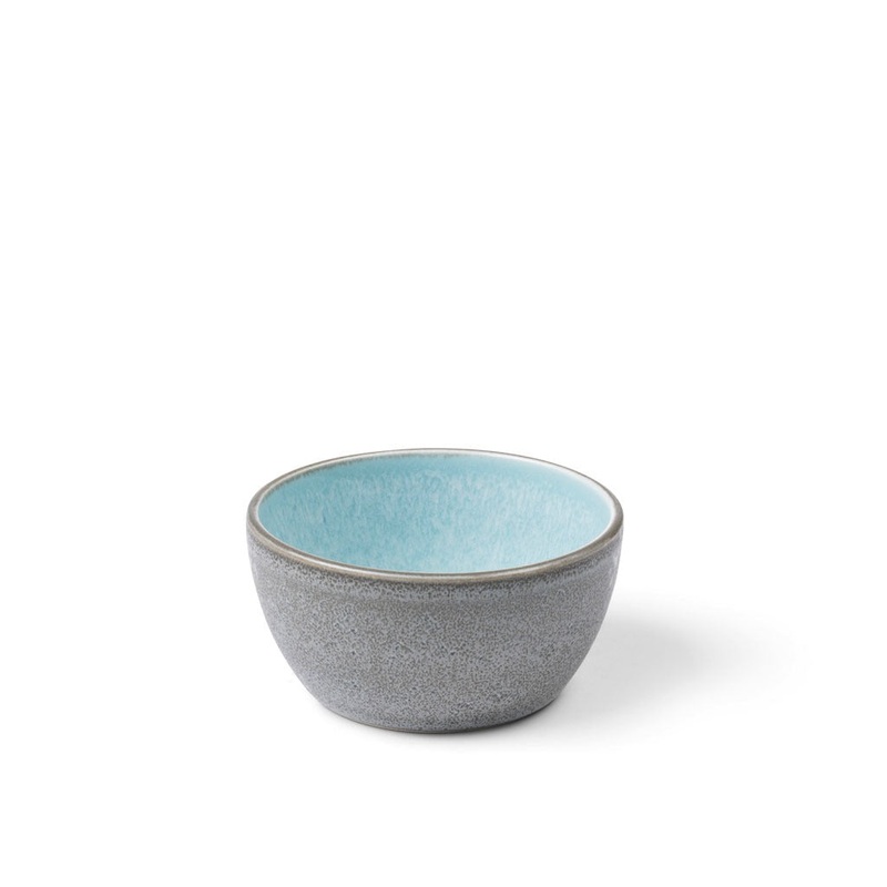 Bowl 10 cm grey/lightblue BITZ