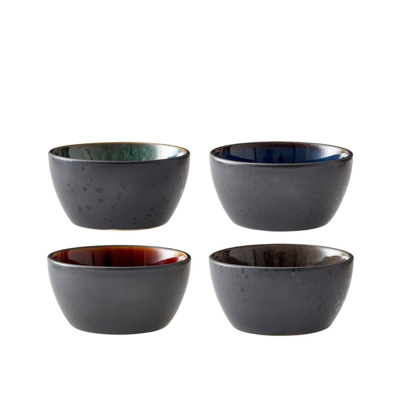 Bowl 12cm 4 pcs Black Asst BITZ