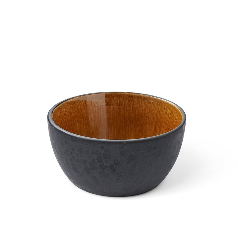 Bowl 14 cm black/amber BITZ