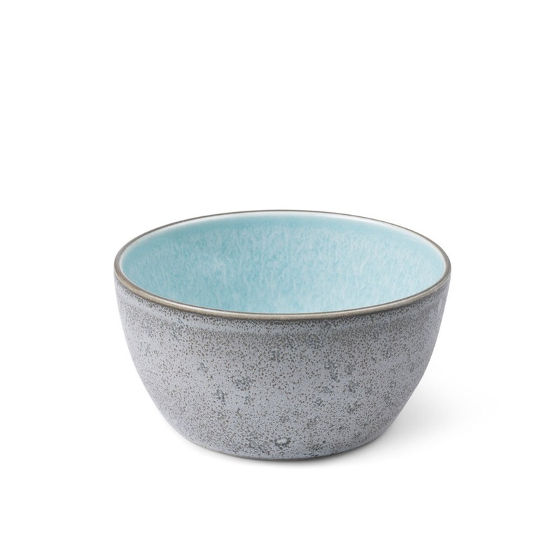Bowl 14 cm grey/lightblue BITZ