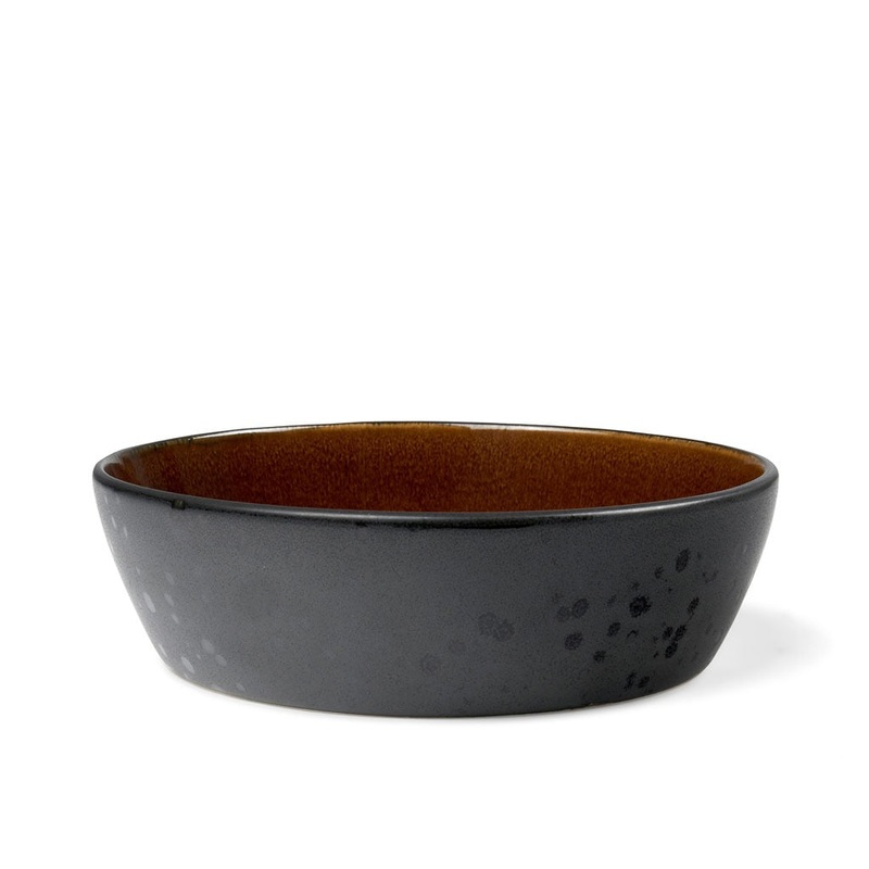 Bowl 18cm black/amber BITZ