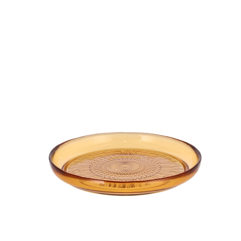 Glass plate Kusintha 18 cm Amber