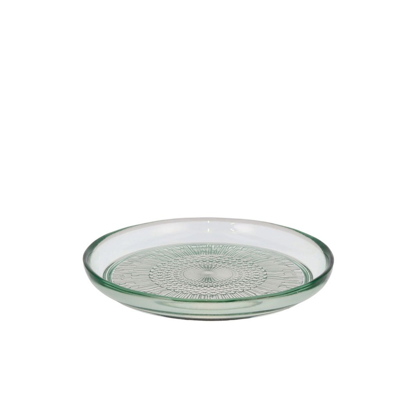 Glass plate Kusintha 18 cm Green