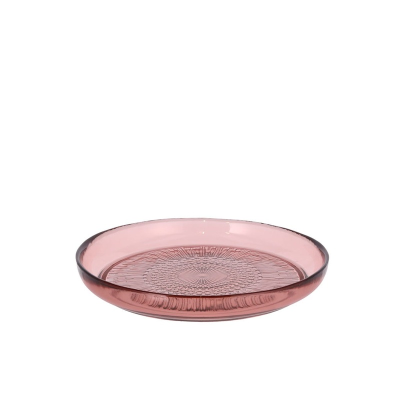 Glass plate Kusintha 18 cm Pink