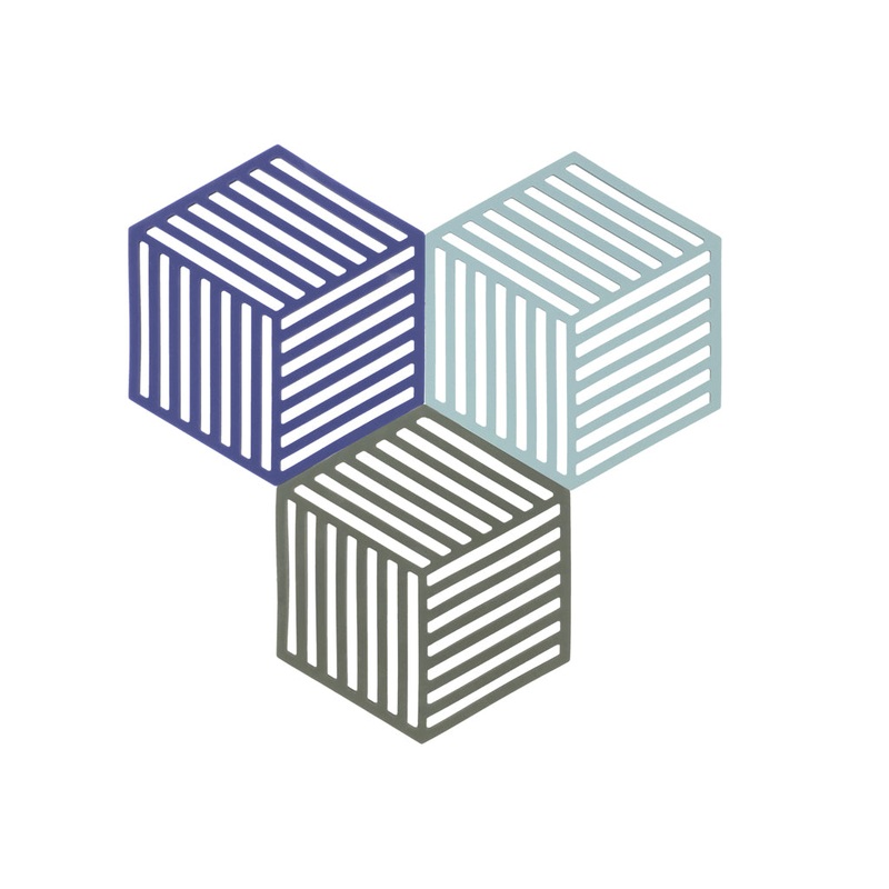 Trivet Hexagon 3 pcs Indigo/Fog/Olive Taupe