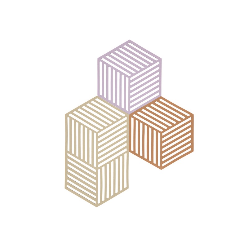 Trivet Hexagon 3 pcs Lupine/Warm Sand/Light Terracotta