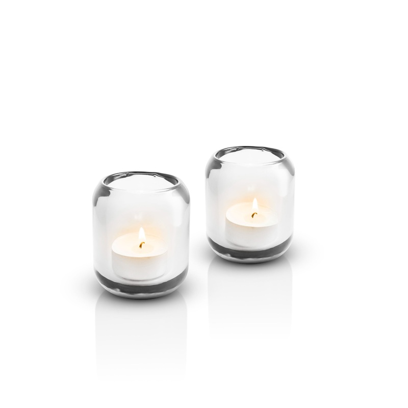 2 Acorn tealight holder Clear