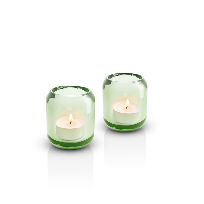 2 Acorn tealight holder Jade