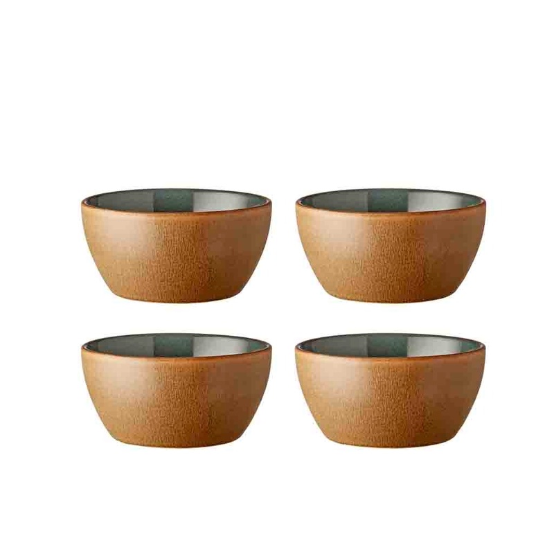 Bowl Wood 12 cm 4 pcs Wood/Forest Stoneware