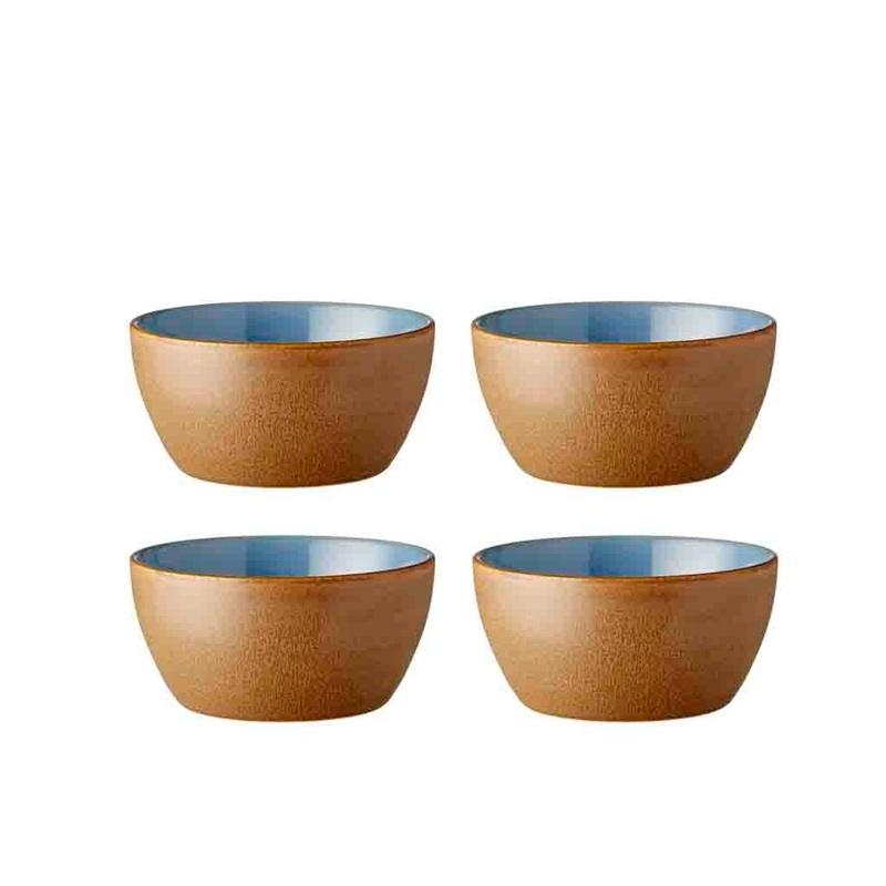 Bowl Wood 12 cm 4 pcs Wood/Ocean Stoneware
