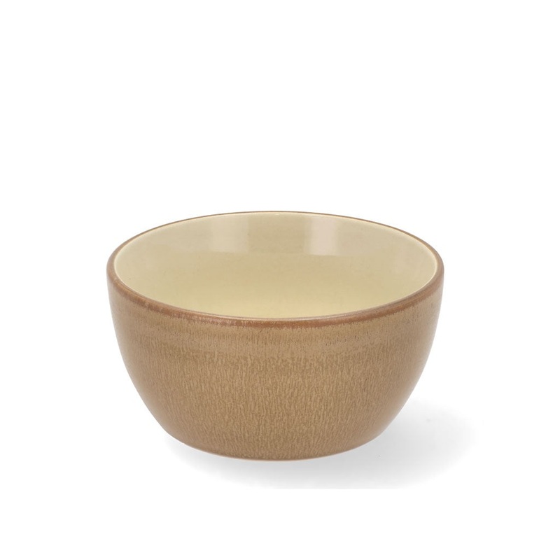 Bowl Wood 14 cm Wood/Sand Stoneware