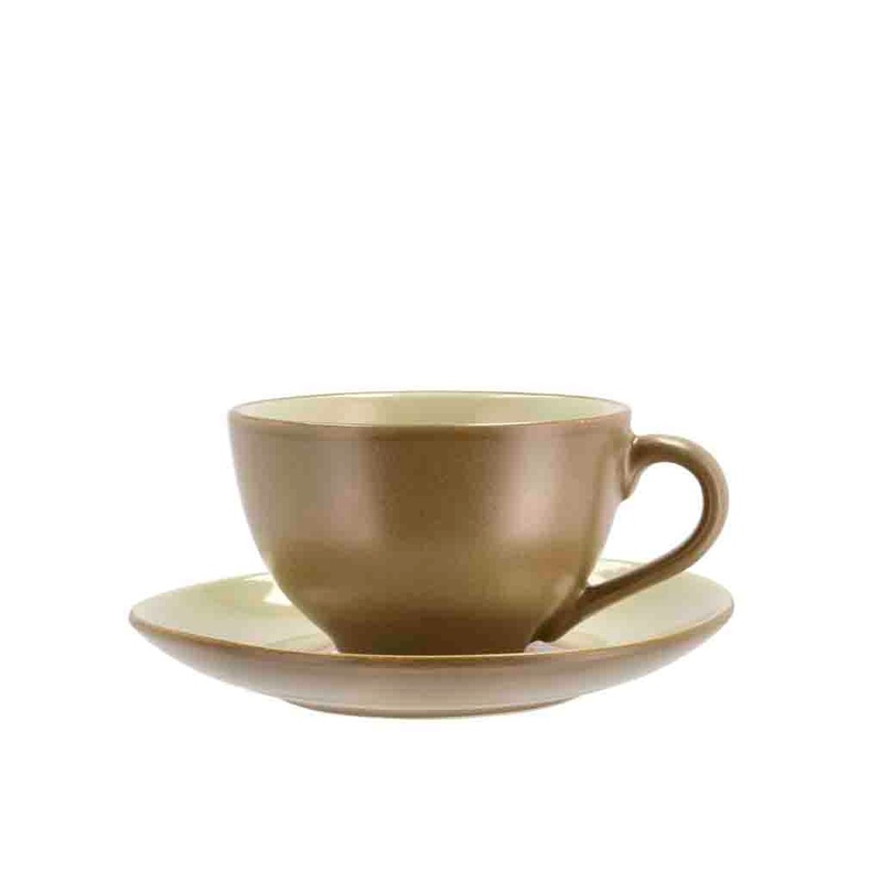 Cup and saucer Wood 24 cl Wood/Sand