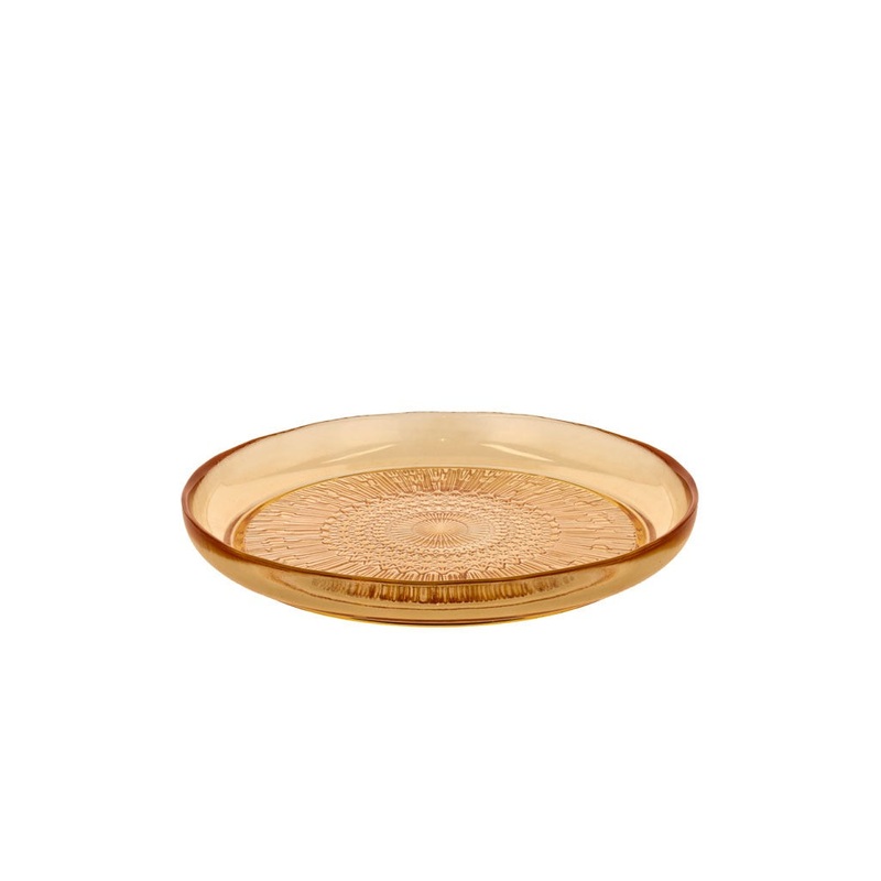 Glass plate Kusintha 25 cm Amber