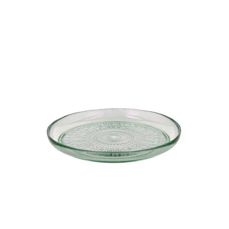 Glass plate Kusintha 25 cm Green