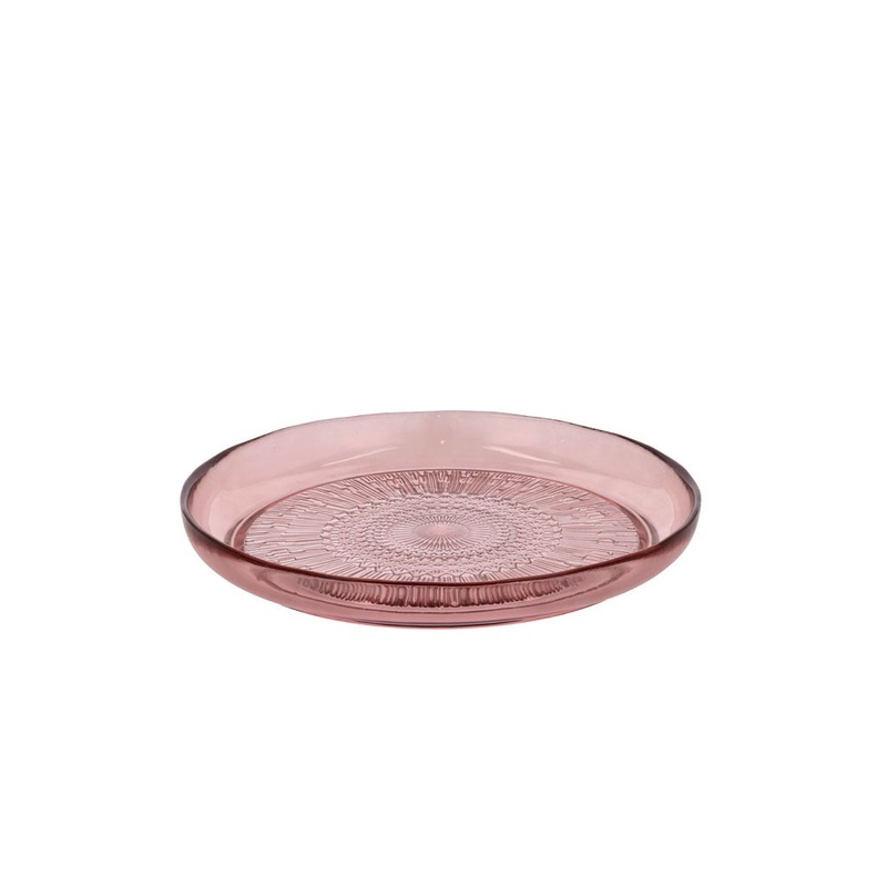 Glass plate Kusintha 25 cm Pink