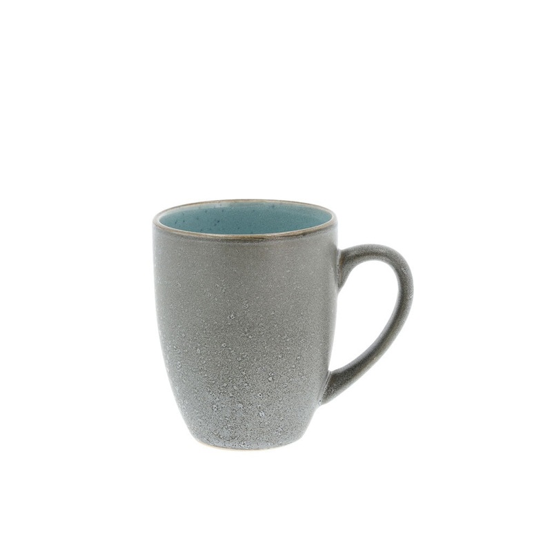 Mug 30cl w.handle Grey/L.blue